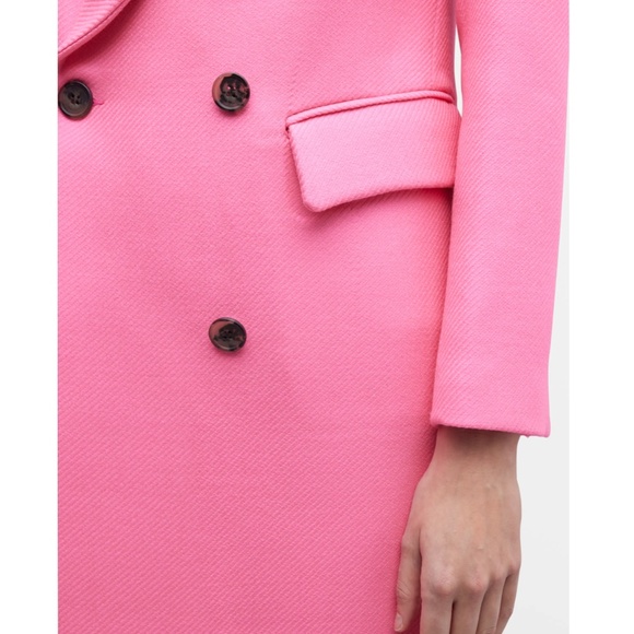 NWT $1195 Smythe DB Wool-Blend Peak-Lapel Overcoat in Hot Pink - size 10! - Picture 5 of 5
